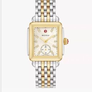 Michele Deco Two-Tone Mother of Pearl & Diamond Dial Watch on Bracelet